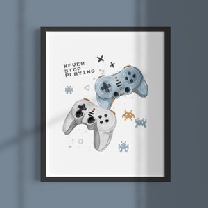 Game On Console Watercolor Print: Gamer Room Decor (Digital Download)