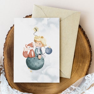 Der kleine Prinz Aquarell Print: Kinderzimmer Wandbild (Digitaler Download)
