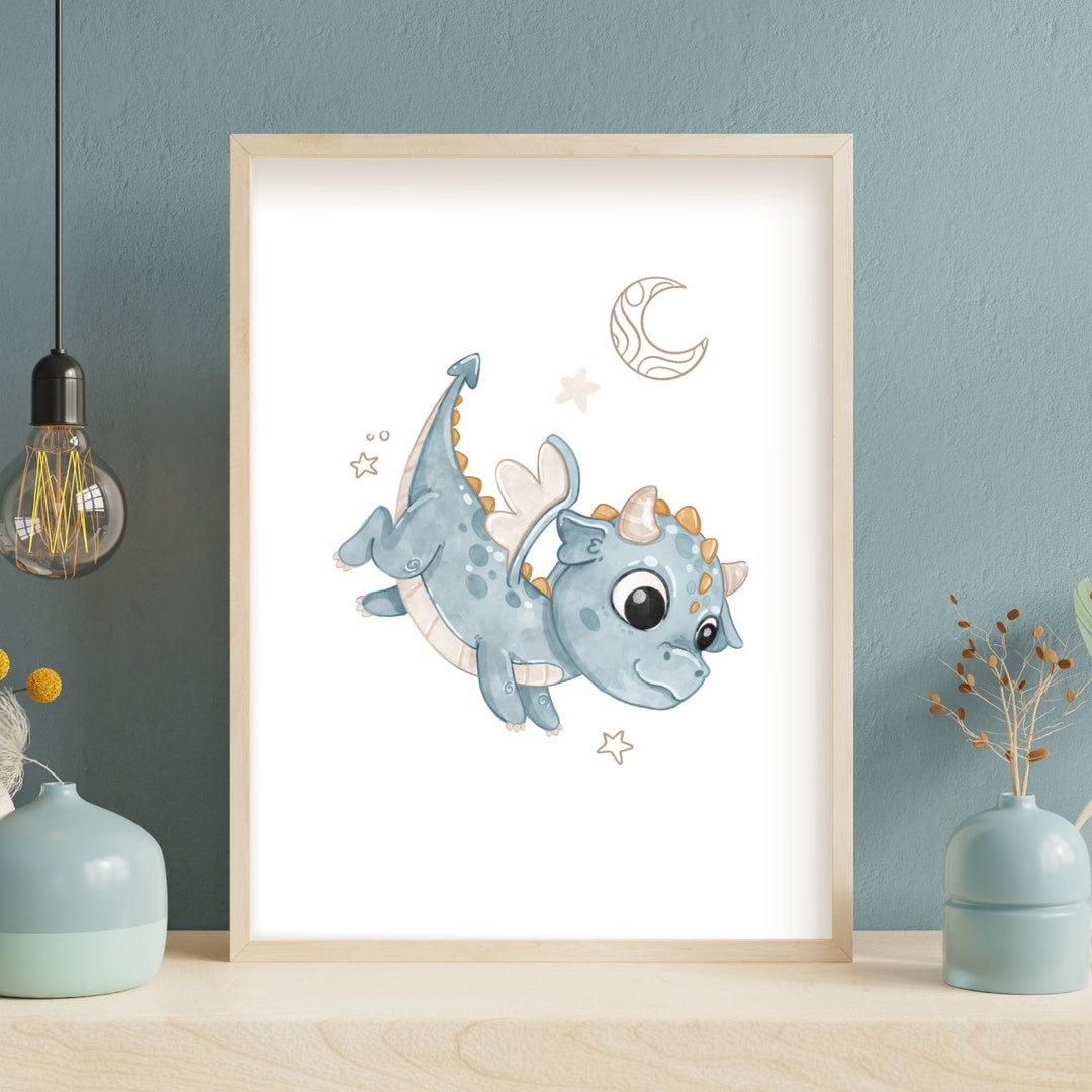 Watercolor Baby Dragon Print: Nursery Wall Art (digital Download) - Etsy