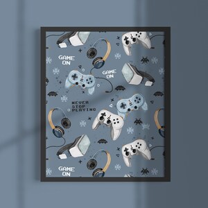Game On 3 Gaming print poster, PRINTABLE art, PRINTABLE poster, Kids Print, Home decor, wall art, Gift print, Wall decor Gamer