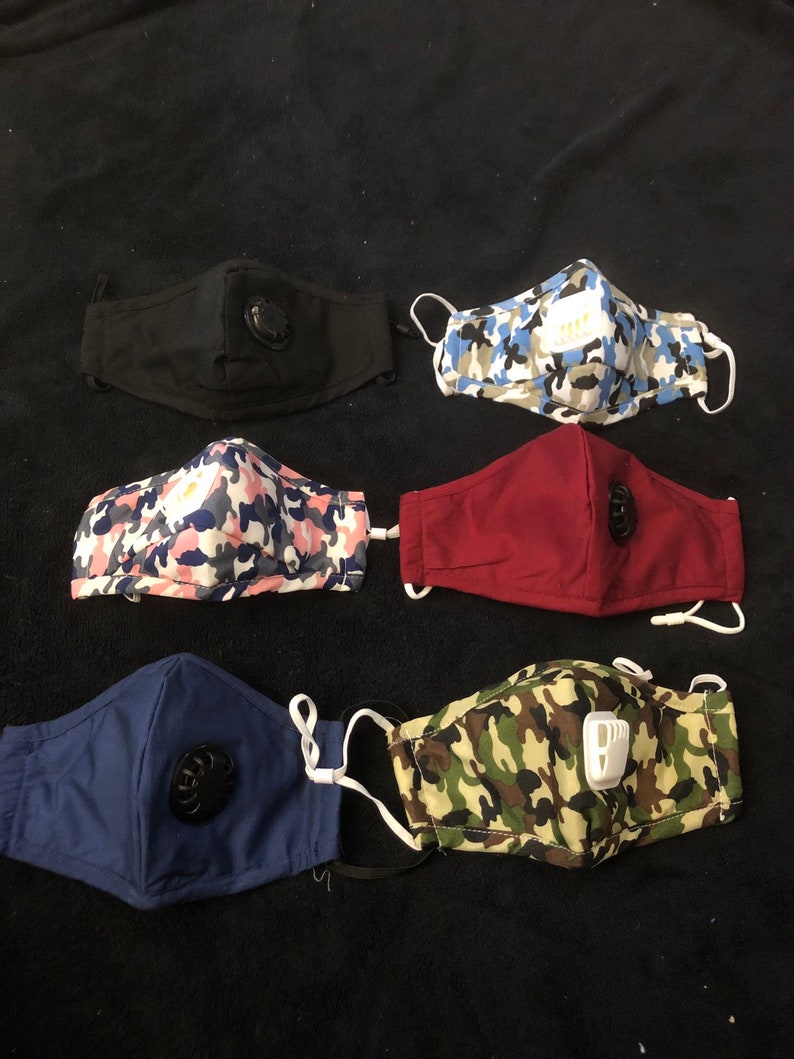 Mask With Breathing Vent Mask With Filter Pocket Vented Face Etsy