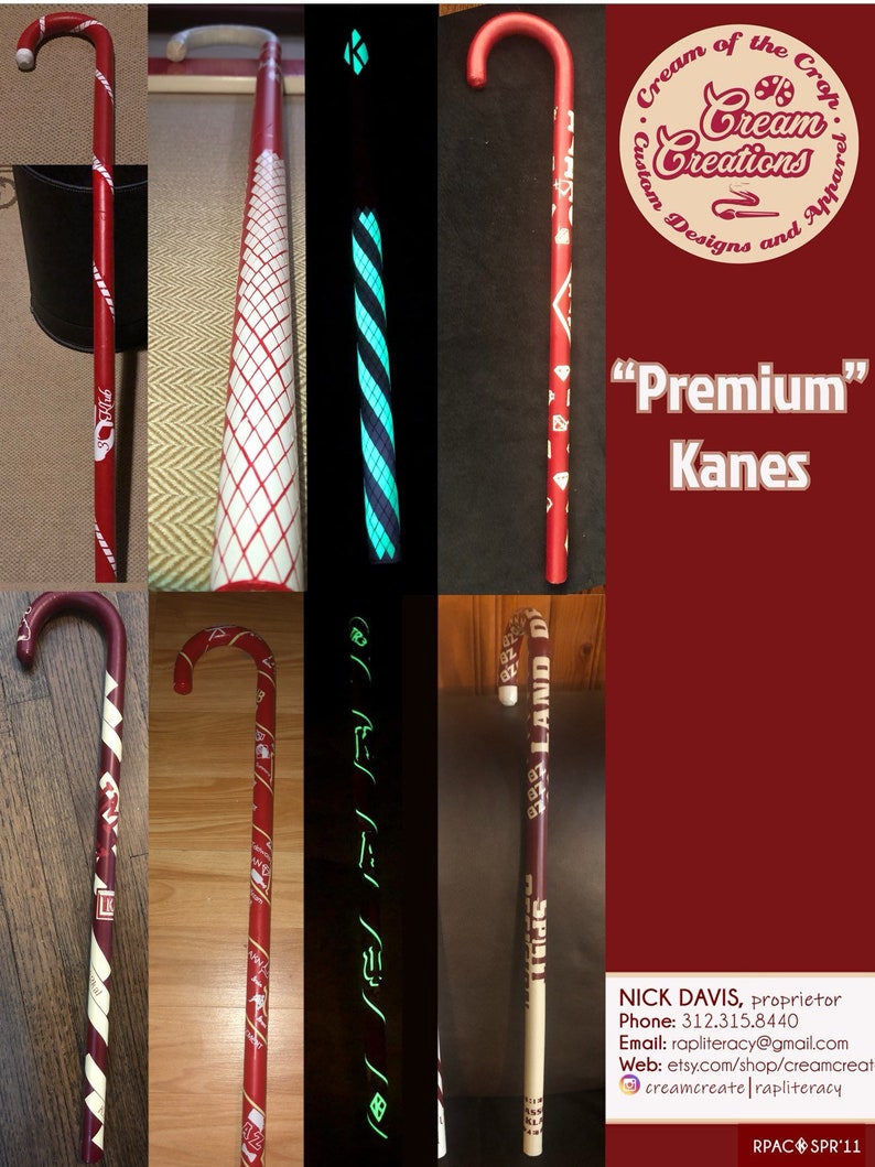 Three section Kane Kappa Alpha Psi Cane Red White Kane Etsy