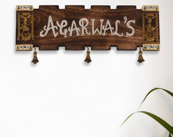 ExclusiveLane Dhokra & Warli Handpainted Customizable Name Plate With Handwritten Fonts