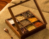 ExclusiveLane Spice Box With Spoon In Sheesham Wood - Spice Rack Spice Holders Masala Container Decorative Boxes Storage Gift Jewelry Box