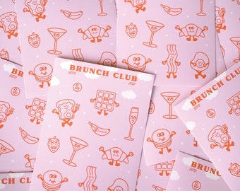 Brunch Club A6 Vinyl sticker sheet-sticker sheet/cute sticker/kawaii food stickers/brunch