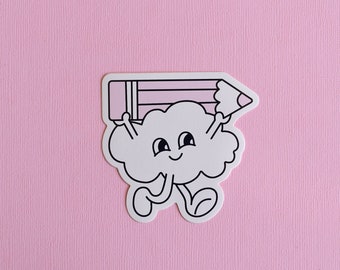 Creative Cloud Die Cut Sticker- cute sticker/artist/kawaii cloud