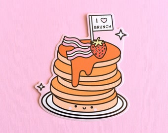 Pancake Stack Die Cut Sticker- cute sticker/brunch sticker/ Kawaii pancake