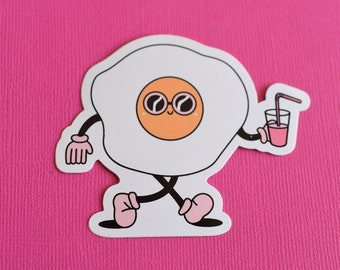 Sunny Side Up Die Cut Sticker- cute sticker/fried egg/kawaii egg