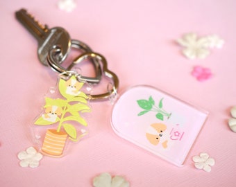 Self love kawaii keyrings ~ kawaii dog/plants/keyring/acrylic keyring