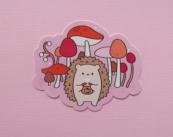 Autumn Hedgehog Die Cut Sticker- cute sticker/autumn sticker/ Kawaii hedgehog