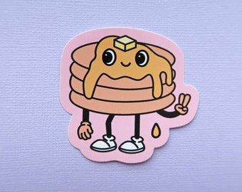 Pancake Mascot Die Cut Sticker- cute sticker/pancake sticker/ Kawaii pancake