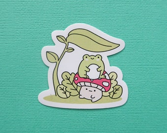 The frog and toad Die Cut Sticker- cute sticker/autumn sticker/ Kawaii frog