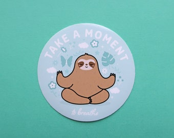 Sloth Die Cut Sticker- cute sticker/sloth sticker/ Kawaii sloth