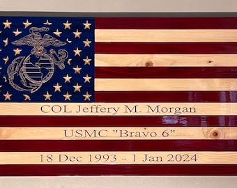 Engraved Custom Rustic Flag