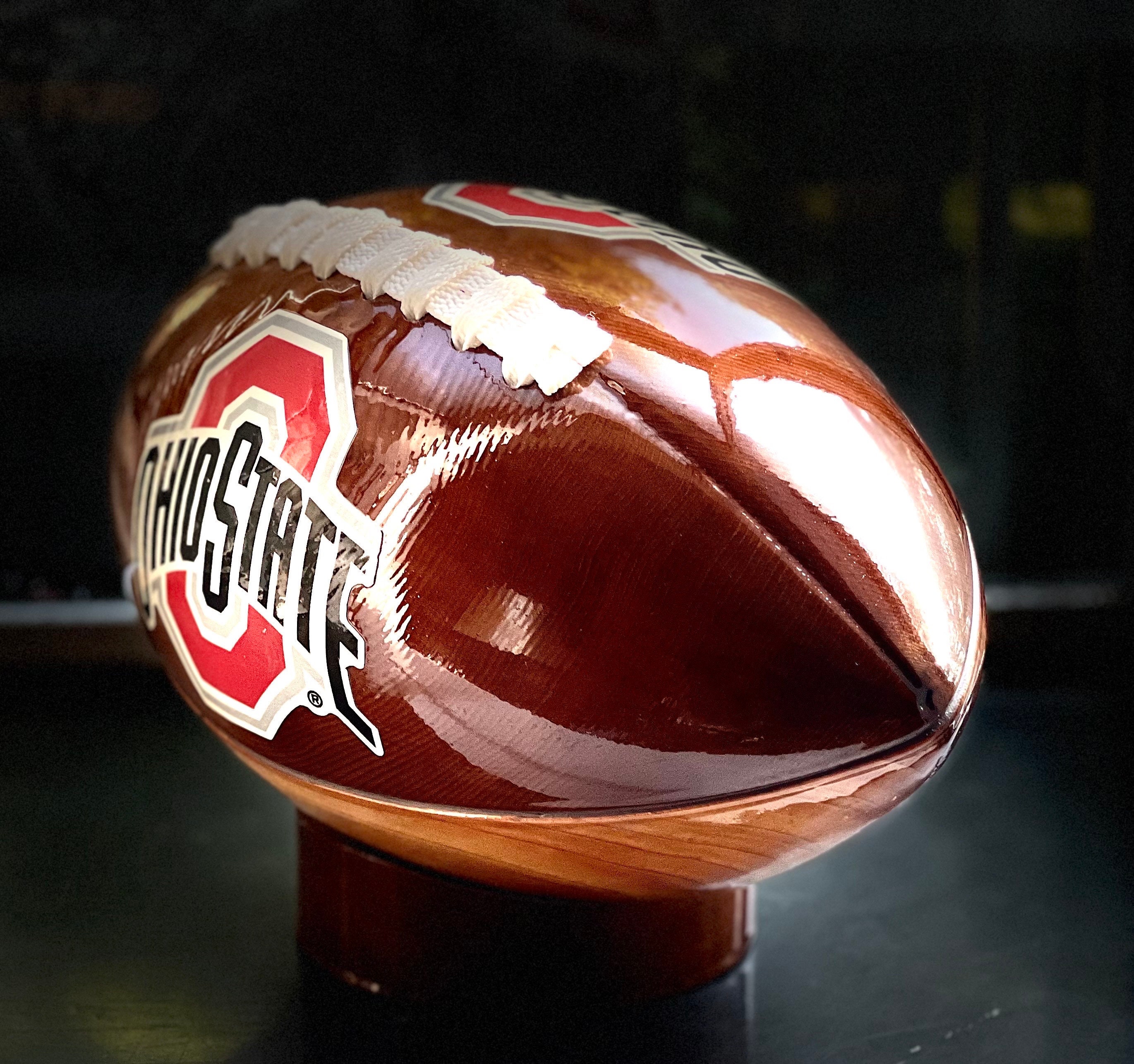 Own Your Very Own Custom Solid Cedar Wooden Football With Your Favorite ...