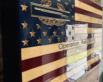 Engraved “Rustic King” concealment flag.