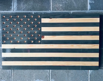 Charred "Gun-Metal" styled US wooden Flag!