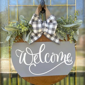 Front Door Decor| Door Hanger | Welcome | Wreath | Housewarming Gift | Home Decor | Front Door Wreath