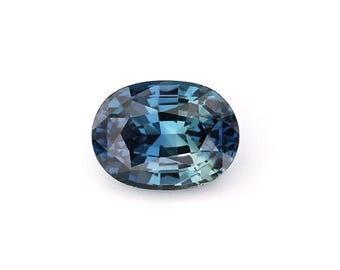 1.28ct Natural Heat Only Sapphire Blue / Green / Multi-Color Oval 7.44x5.50mm