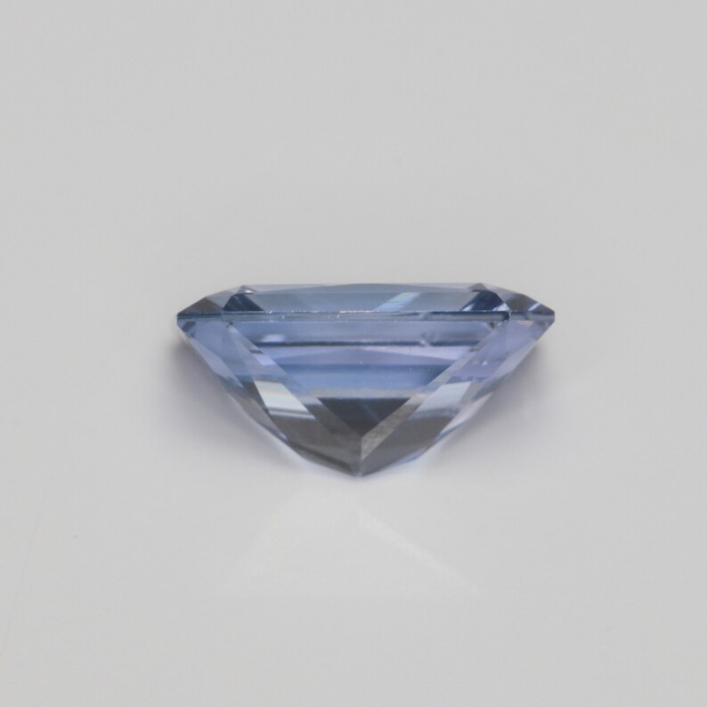 0.828 Carat Violet Sapphire Good Cut Radiant 6.34 x 4.58 mm Calibrated Heated Loose Stone