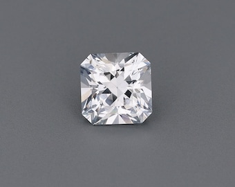1.2ct Natural Unheated Sapphire White Square Radiant 5.99x5.96mm