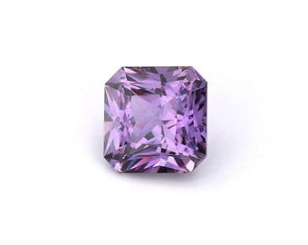 Natuurlijke, onverhitte saffier van 0,89 ct, paars, vierkant, stralend, 5,37 x 5,34 mm
