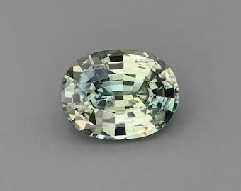 1.64ct Natürlicher Heat Nur Saphir Blau-Grün Oval 8.43x6.42 mm
