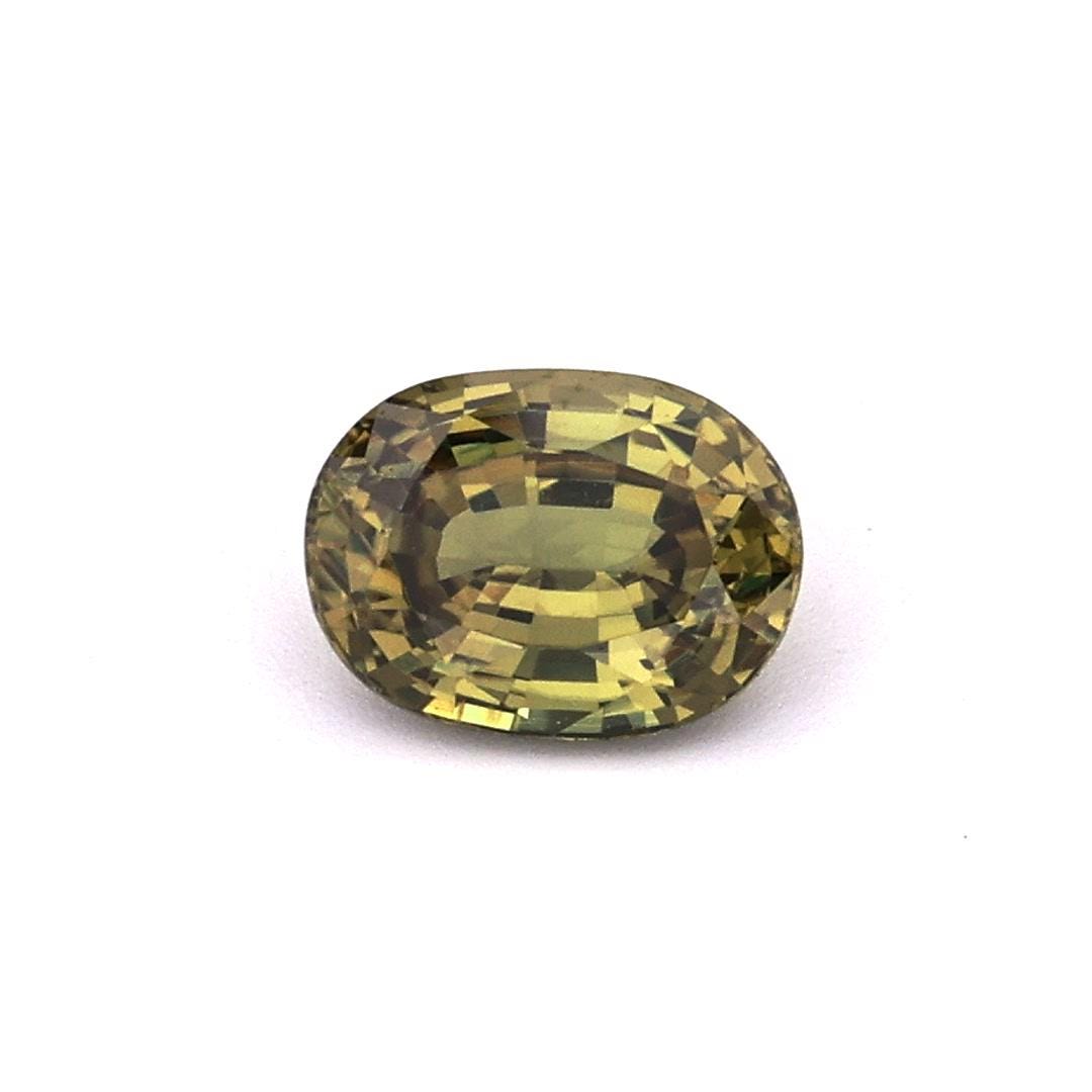1.78ct Natural Unheated Sapphire Yellow-Green / Multi-Color / Orange Oval 8.09x6.03mm