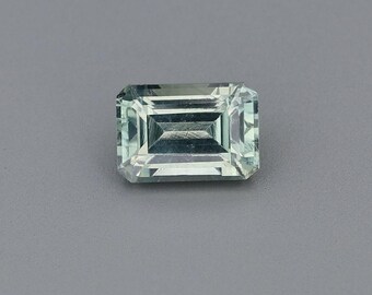 0.79ct Natural Unheated Sapphire Blue-Green Emerald 5.94x4.08mm
