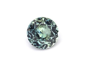 0.69ct Natural Unheated Sapphire Blue-Green Round 5.46x5.46mm