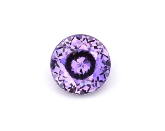 Natuurlijke, onverhitte, paarse ronde saffier van 0,95 ct, 5,97 x 5,96 mm