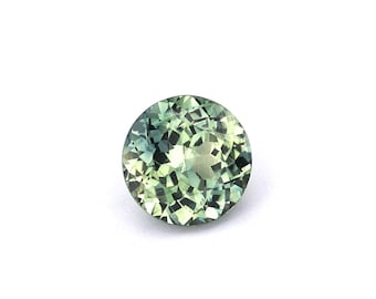 0.83ct Natural Unheated Sapphire Yellow-Green / Blue-Green Round 5.50x5.49mm