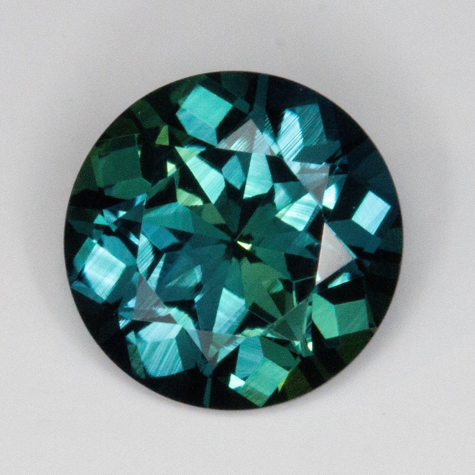 1.296 Carat Teal Sapphire Excellent Cut Round 6.91 x 6.84 mm | Etsy