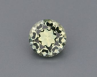 1,36 ct Natuurlijke, onverhitte saffier Geelgroen / Geel Rond 6,49 x 6,49 mm