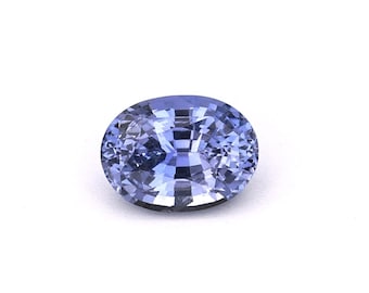 Natuurlijke, onverhitte saffier van 1,53 ct, blauwviolet, ovaal, 7,86 x 5,80 mm