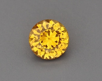 1.25ct Natural Heat Only Sapphire Yellow-Orange Round 6.44x6.44mm