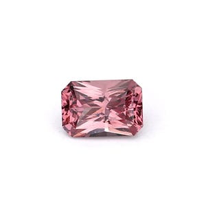 Zafiro natural sin calentar de 0,76 ct, color rosa anaranjado radiante, 5,99 x 4,16 mm