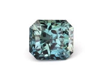 0.969 Carat Teal Sapphire Radiant Eye Clean