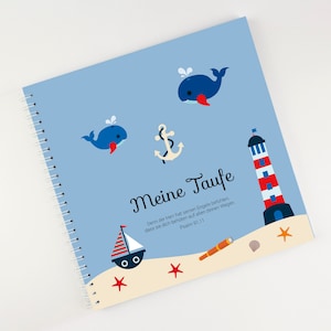 Personalized baptism book in the Maritim-design (Commemorative books, guestbook, photo book, album, Baptism) – please fill in the questionnaire below!