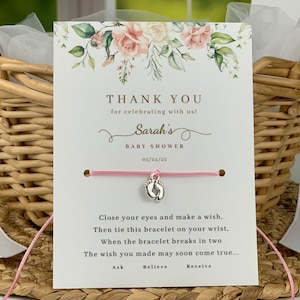 Baby Shower Favors, Baby Shower Favors Girl, Baby Girl Shower Favors, Baby Shower Party Favors, Favors For Guests, Wish Bracelet with Charm