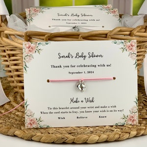 Baby Shower Favors, Baby Shower Favors Girl, Baby Girl Shower Favors, Baby Shower Party Favors, Favors For Guests, Wish Bracelet with Charm