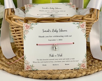 Baby Shower Favors, Baby Shower Favors Girl, Baby Girl Shower Favors, Baby Shower Party Favors, Favors For Guests, Wish Bracelet with Charm