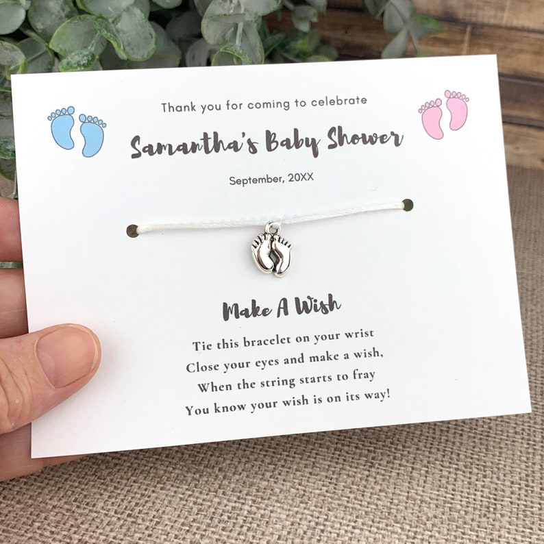 Baby Shower Favors Wish Bracelets For Baby Shower Baby Girl Etsy