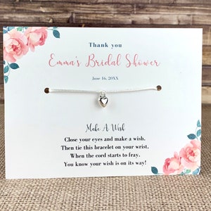 Bridal Shower Favors, Drive by, Virtual, Thank you cards, Bridesmaid Gifts, Baby Shower Favors, Baby Girl Favors Wish Bracelets