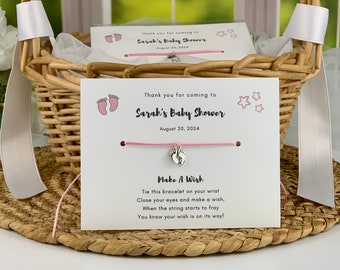 Baby Shower Favors, Baby Shower Favors Girl, Baby Shower Favors Boy, Baby Girl Shower Favors, Gender Neutral, Baby Footprints Wish Bracelets