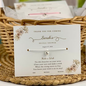 Bridal Shower Favors for guest, Boho Party Favors, Bridesmaid Party Favors, Personalized Shower Favors, Bohemian Boho Wish Card Bracelets