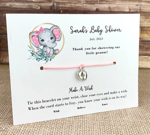 Thank You Gifts Personalized Elephant Baby Shower Favors Wish Bracelets Thank You Gifts Personalized Elephant Baby Shower Favors Wish Bracelets