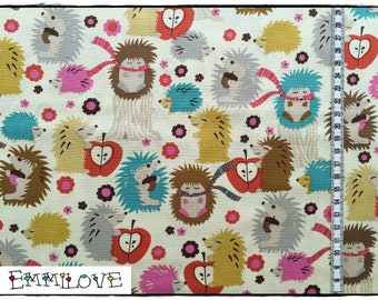 Riley Blake /" Wildflower Meadow /" Igel JERSEY Kinderstoff rosa pink