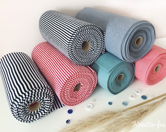Ribbed cuffs, smooth cuff fabric, striped cuff fabric