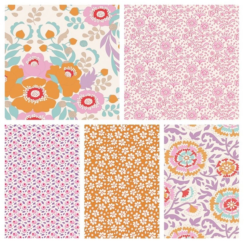 50x55 Tilda Bird Pond Fabric Pack 5 St